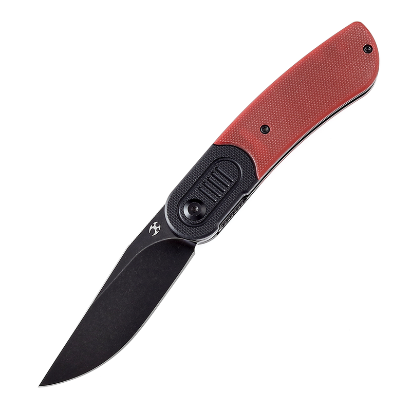 Reverie T2025B6 Black Stonewashed 154CM Blade Black and Red G10 Handle Design by Justin Lundquist