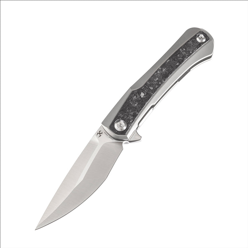 KANSEPT Kratos K1024A1 Ostap Hel Design Titanium Handle with Carbon Fiber Inlay CPM-S35VN Blade