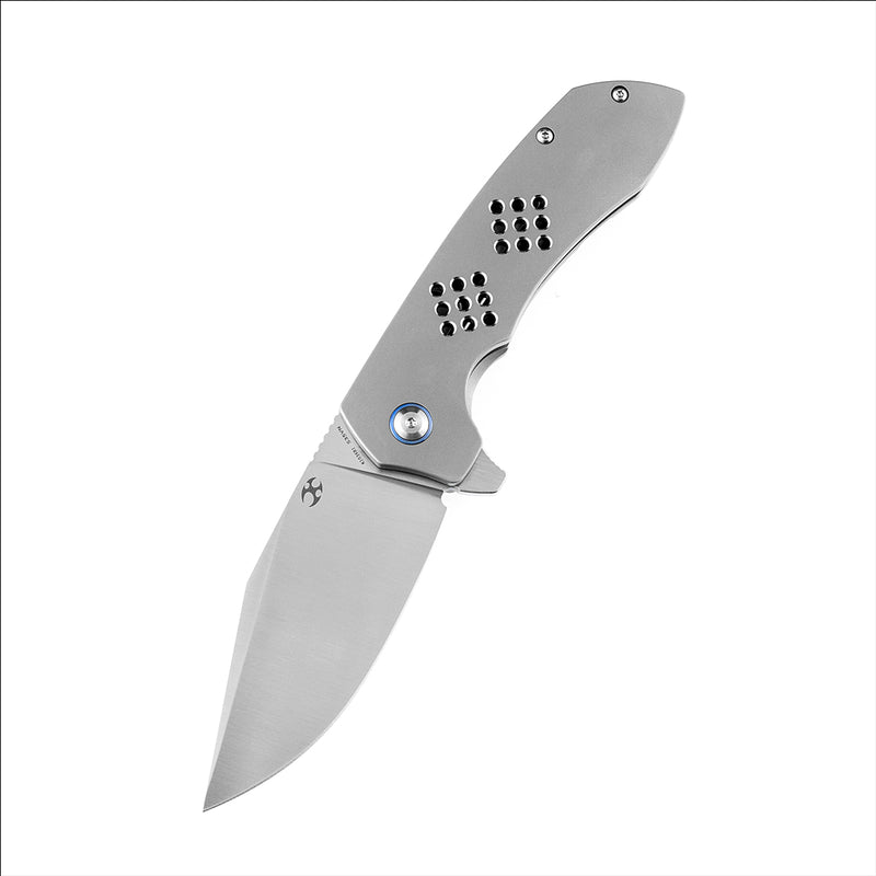 KANSEPT Entity K1036B1 Satin CPM-S35VN Blade Bead Blasted Titanium Handle with Nalu Knives design