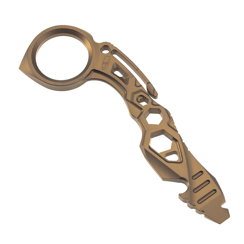 Kansept EDC Tool PryMate G008A6 Bronze Anodized Titanium Multifucntional Tool Designed by Sebastian Irawan