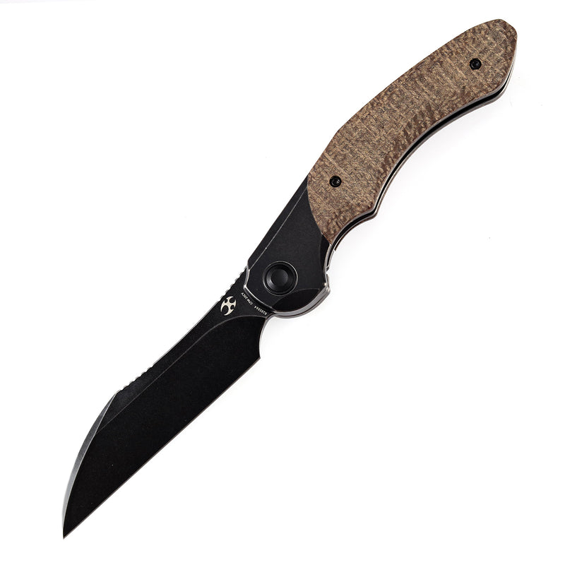 KANSEPT Cosmos Flipper Knives Titanium + Brown Micarta ( 3.58''CPM 20CV Blade)Munko Knives Design-K1059A4