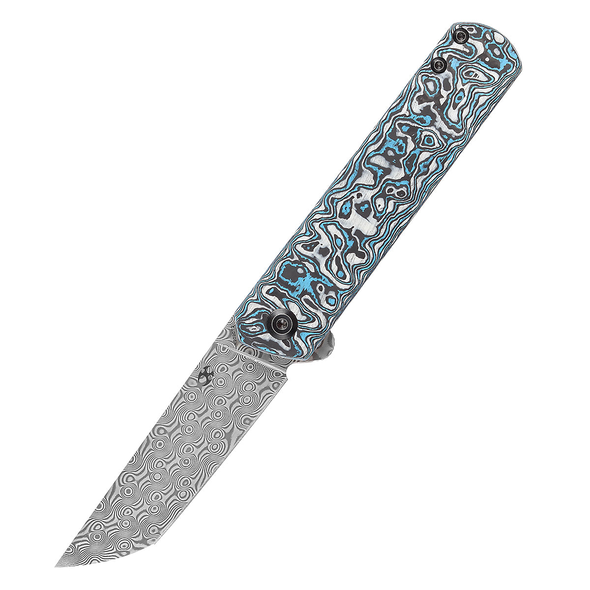 KANSEPT Foosa Slip Joint/Flipper Knife Blue White Carbon Fiber