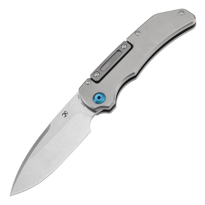 KANSEPT Hazard Bali Lock Knife Stonewashed Titanium Handle(3.63" CPM S35VN Blade)Steven Dunnuck Design-K1104H1