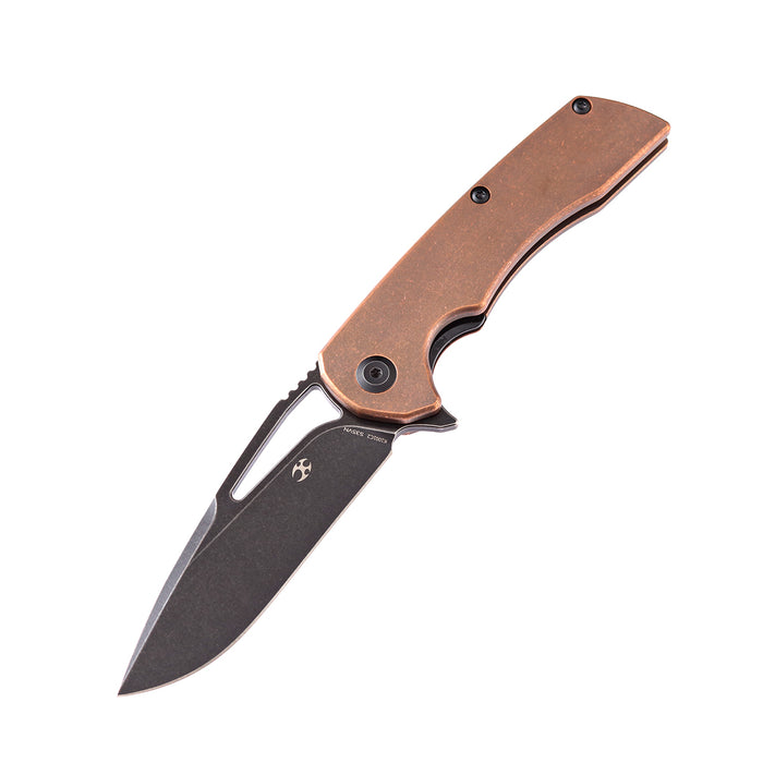 KANSEPT Kryo Thumb Hole  Knife Anodized Copper Handle (3.58'' CPM-S35VN Blade)Kim Ning Design-K1001C2