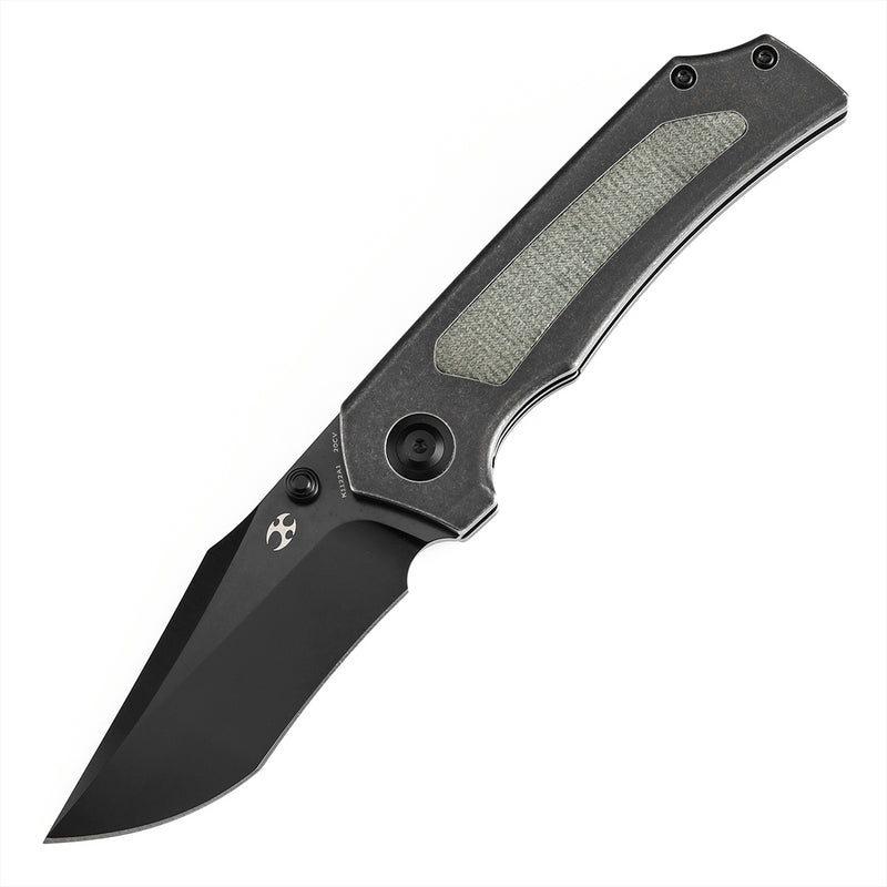 KANSEPT Fermi Green Micarta Handle (3.11" CPM 20CV Blade) Burchtree Designs-K1122A1