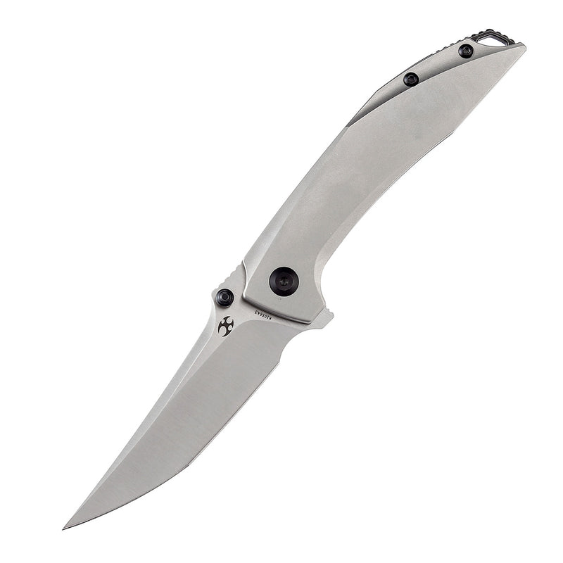 KANSEPT Baku Flipper/Thumb Hole Knife Plain Titanium Handle (3.2'' CPM-S35VN Blade) Sparrow Knife Co Design-K1056A3