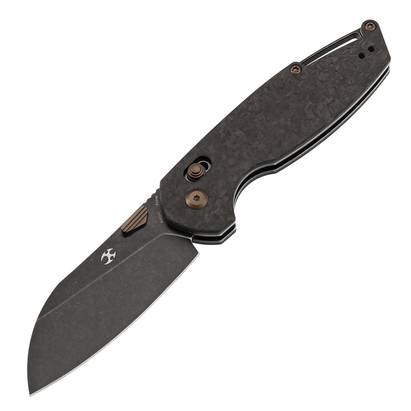KANSEPT Model 6 Crossbar Lock Knife Shred Carbon Fiber Handle (3.1'' CPM S35VN Blade) Nick Swan Knives Design -K1022V1
