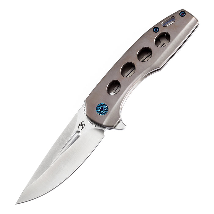 KANSEPT Cassowary Flipper Knife Bronzed Anodized Titanium Handle (2.9'' CPM S35VN Blade) Koch Tools -K2065A5
