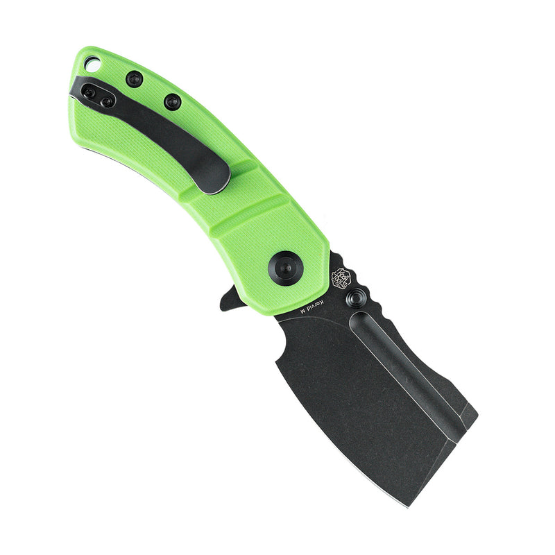KANSEPT Korvid M Thumb Studs/Flipper Knife Grass Green G10 Handle (2.45'‘ Black 154CM Blade ) Koch Tools Design-T2030A8