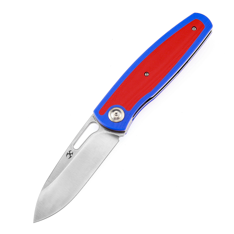 KANSEPT Mato K1050A1 Satin CPM-S35VN Blade Blue and Red G10 Handle with Villella Knives Design