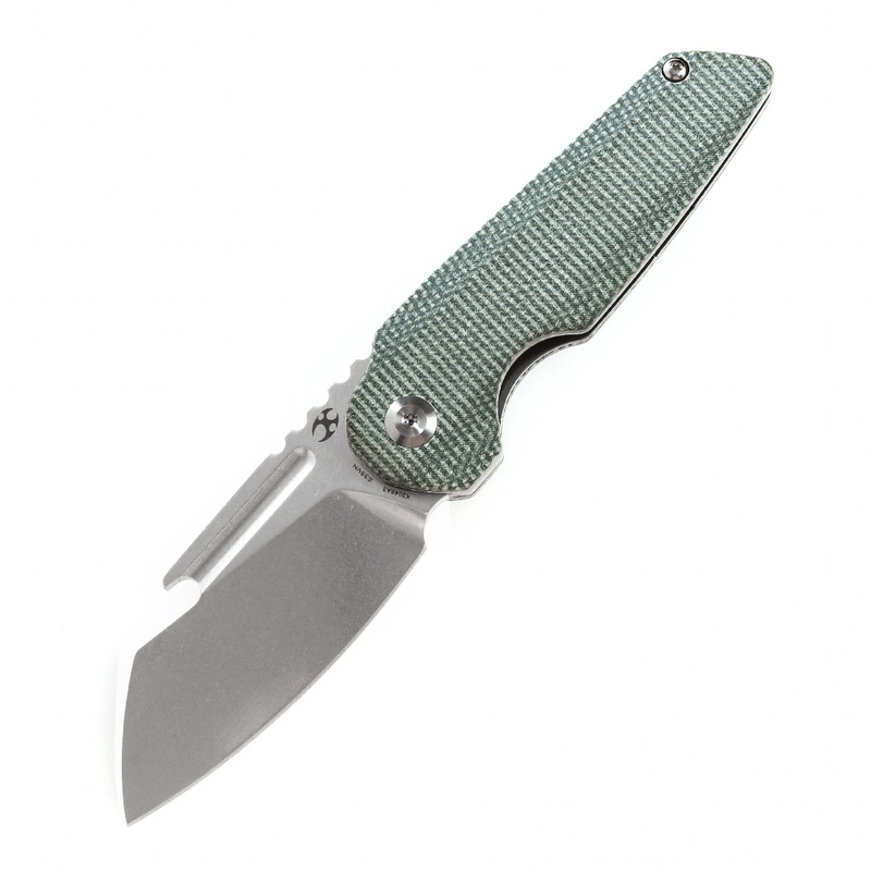 KANSEPT Rafe Flipper Knife Green  Micarta Handle (2.6''  CPM-S35VN Blade)4T5 Design -K2048A3