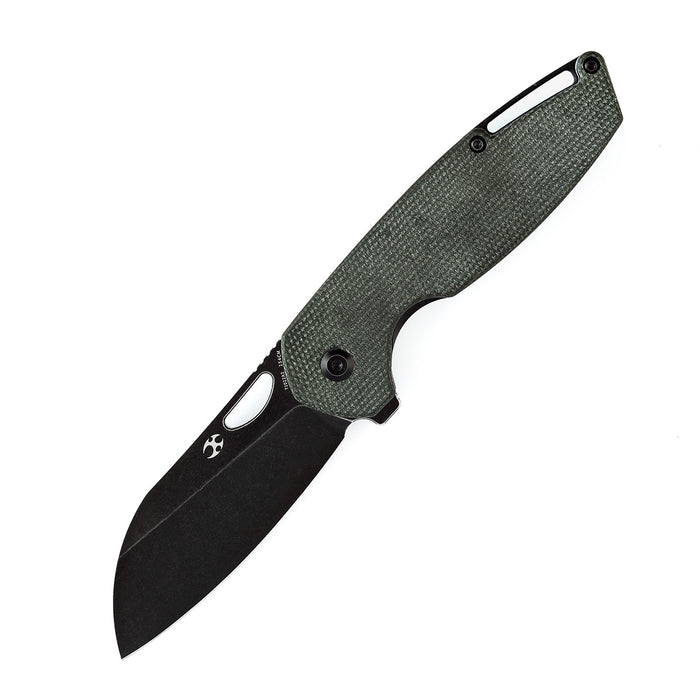 KANSEPT Model 6 Flipper/Thumb Hole Knife Green Micarta Handle (3.1'' 154CM Blade) -T1022A2