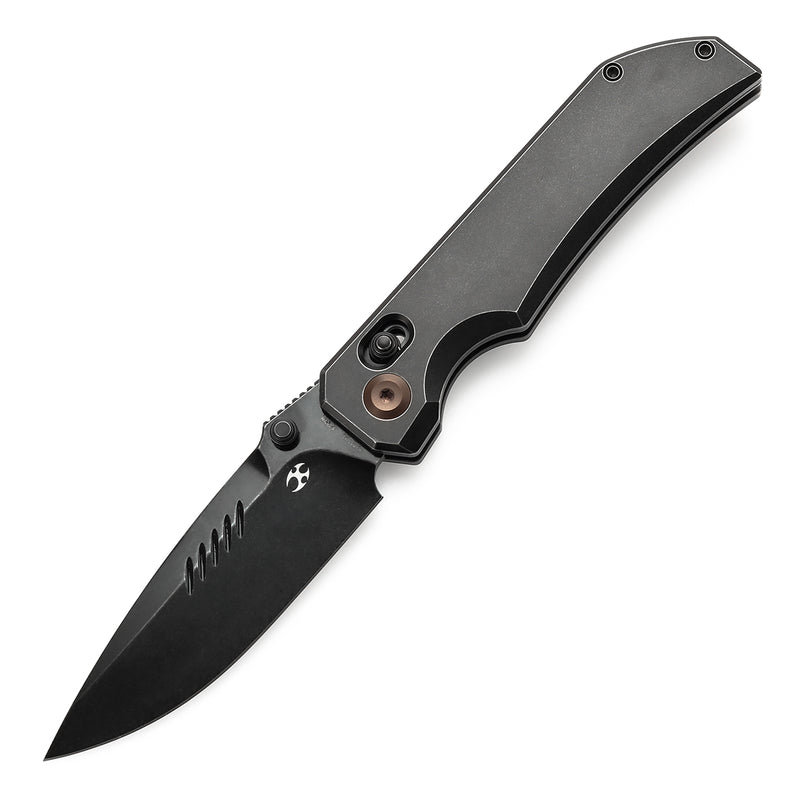KANSEPT Eaglestrike Crossbar Lock Knife Blackwash Titanium Handle(3.73'' CPM S35VN Blade) James Lowe Design-K1095V2