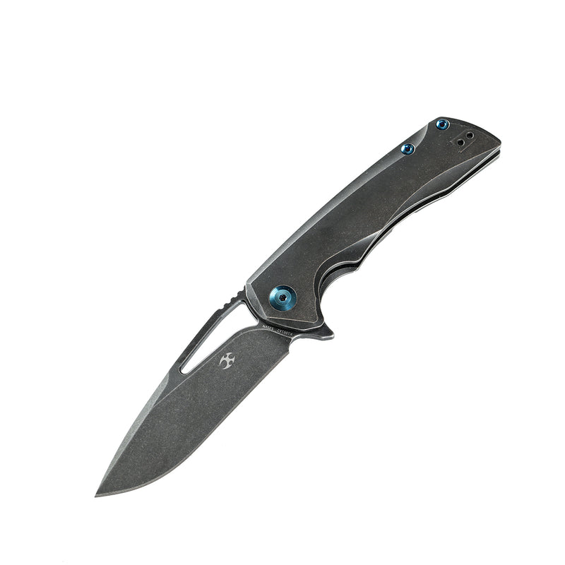 KANSEPT KRYO Thumb Hole Black Titanium Handle (3.58" CPM S35VN Blade) Kim Ning Design-K1001A2