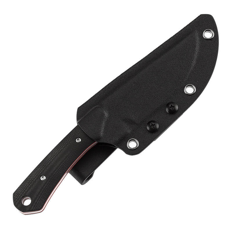 KANSEPT Flank Fixed Blade Black & Red G10 Handle (3.69'' Stonewashed D2 Blade) TuffKnives Designed- G006A2