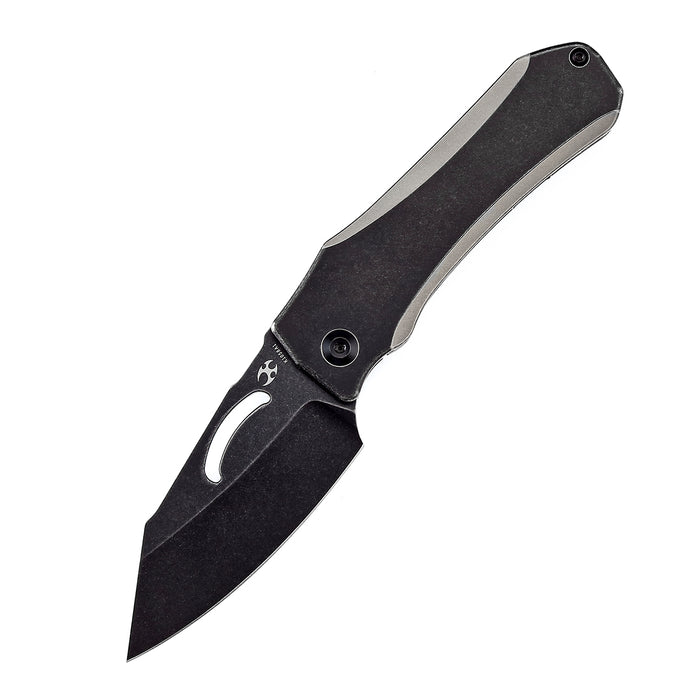 KANSEPT Loki Thumb Hole Knife Plain &  Black Anodized Titanium Handle (2.99''CPM-S35VN Blade)Steven Dunnuck Design-K1058A1