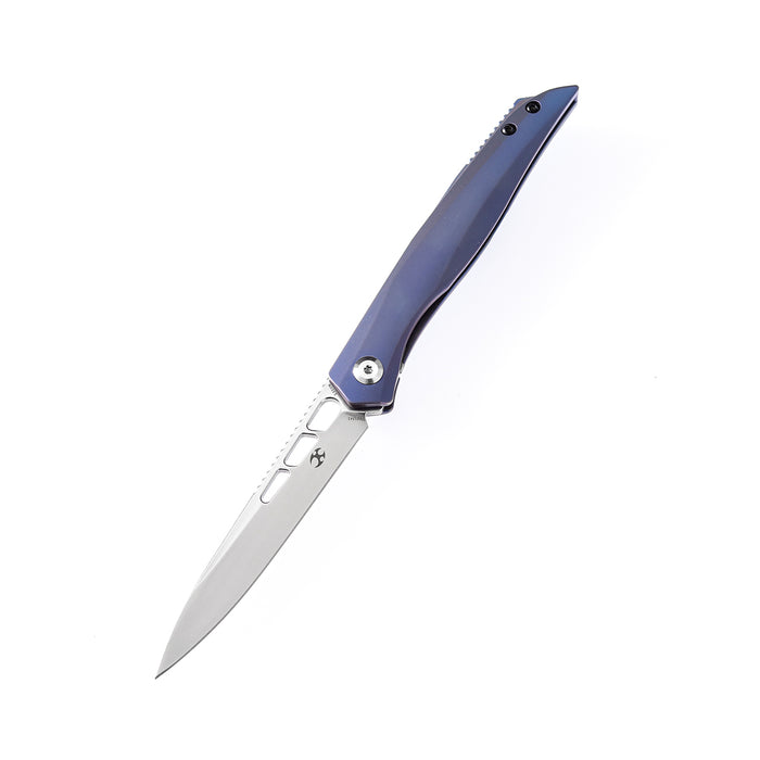 lucky Star K1013A2  CPM-S35VN  BladeBlue Anodized Titanium Handle with MaxTkachuk Design