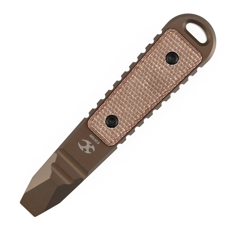 Kansept EDC Kursor Bronze Anodized Titanium+Brown Micarta Inlay Designed by Koch Tools-G015C3