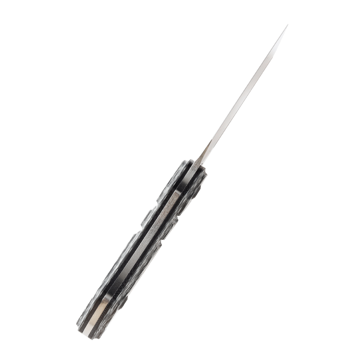 KANSEPT Korvid S Fixed Blade Black & White Carbon Fiber + Kydex Sheath Handle (2.9" CPM-S35VN Blade) Koch Tools -G2030A5