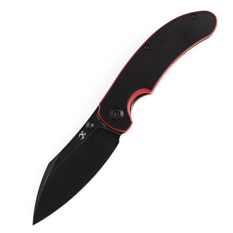 KANSEPT Nesstreet Thumb Stub Knife  Black & Red G10 Handle (3.58''154CM Blade) Karambit Maker-T1039A2