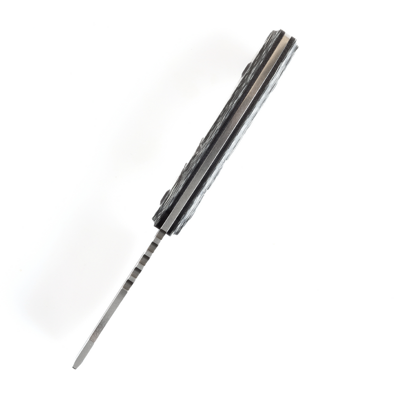 KANSEPT Korvid S Fixed Blade Black & White Carbon Fiber + Kydex Sheath Handle (2.9" CPM-S35VN Blade) Koch Tools -G2030A5