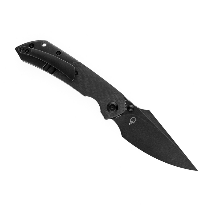 KANSEPT Fenrir Flipper/Thumb Hole Knife Twill Carbon Fiber +Titanium Handle (3.48'' CPM-S35VN Blade) Greg Schob Design-K1034A4