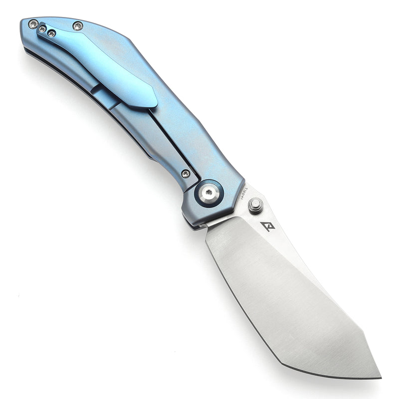 KANSEPT Tipper Thumb Stub Knife Blue Anodized Titanium Handle(3.38'' CPM S35VN Blade)Edgy Bladeworks Design-K1079A1