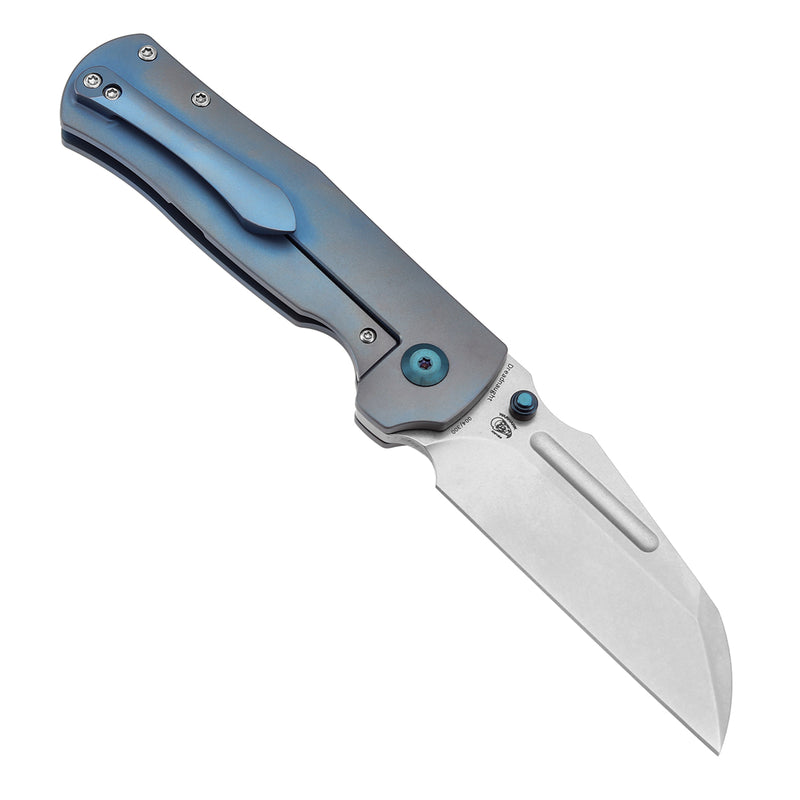 KANSEPT Dreadnaught Thumb Stubs Blue Anodized Titanium Handle (3.49''CPM S35VN Blade ) Daniel Sparhawk Design -K1082A5