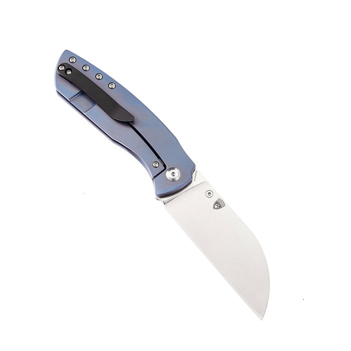 KANSEPT Convict Thumb Studs Knife Blue Titanium Handle(3.3'' CPM-S35VN Blade)Sheepdog Knives Design-K1023A3