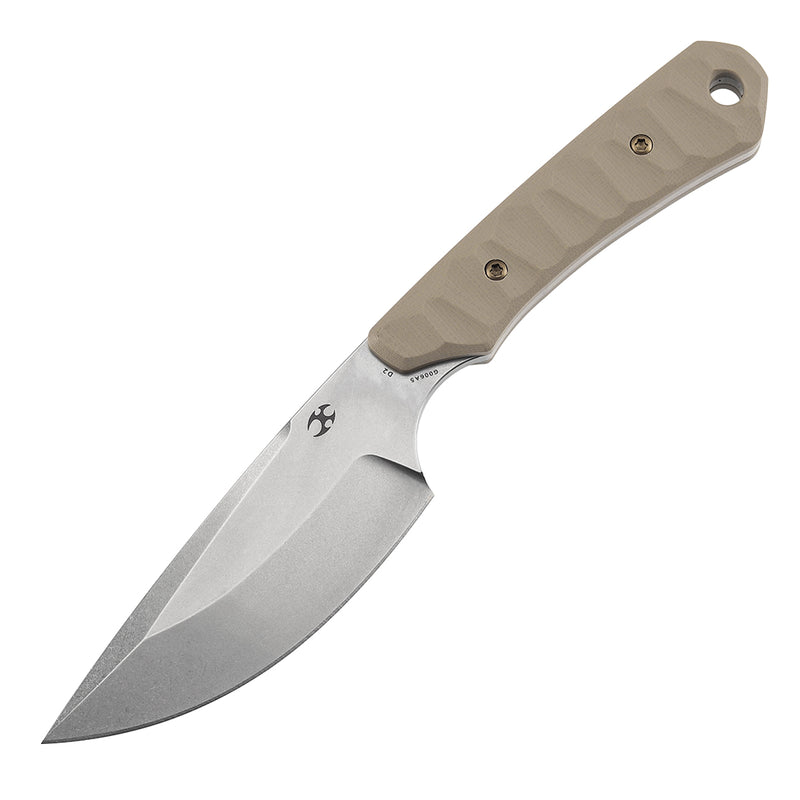 KANSEPT Flank Fixed Blade Light Sand G10 Handle (3.69'' Stonewashed D2 Blade) TuffKnives Designed- G006A5