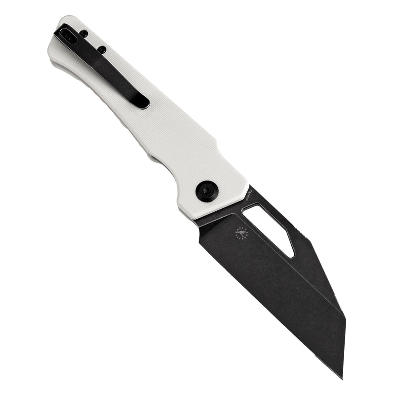 KANSEPT Egress T1033A4 Black Stonewashed 14C28N White G10 Handle with Nitch Designs Design