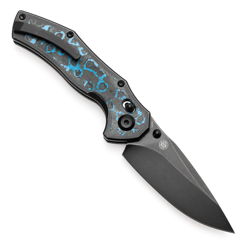 KANSEPT Apollo Cross Bar Lock Blackwash Titanium with Arctic Storm Fatcarbon Handle (3.11“ CPM S35VN Blade) with War Blades Design-K2107V2