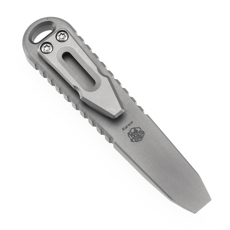 Kansept EDC Kursor Plain Titanium+Jade G10 with Tsukamaki-Inspired Pattern Designed by Koch Tools-G015A2