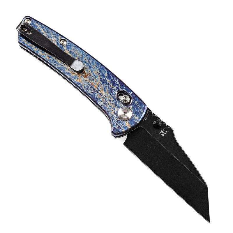 KANSEPT Main Street Thumb Studs/Crossbar Lock Knife Lightning Strike Titanium Handle(3.36''CPM 20CV Blade)Dirk Pinkerton Design-K1015M2