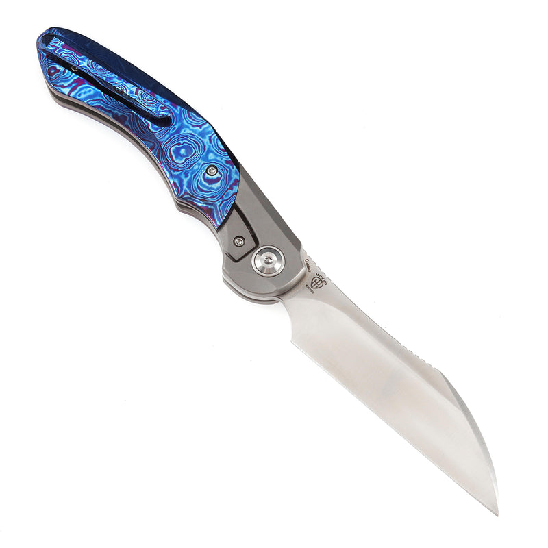 KANSEPT Cosmos Flipper Knives Titanium + Timascus( 3.58''CPM 20CV Blade)Munko Knives Design-K1059A3