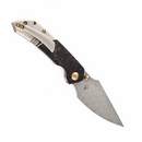 Fenrir K1034B1 Damascus Blade Beadblasted Titanium+ Shred Carbon Fiber Handle with Sparrow knife Co Design