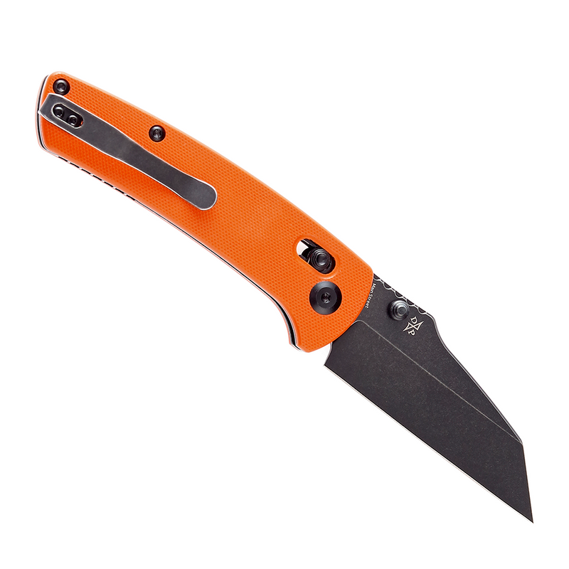 KANSEPT Main Street Thumb Studs/Crossbar Lock Knife Orange G10 Handle (3.36''154CM Blade) Dirk Pinkerton Design-T1015V2