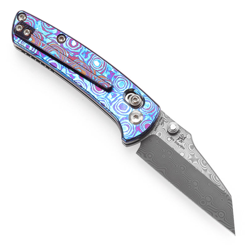 KANSEPT Little Main Street Cross Bar Lock Timascus Handle (2.26'' Damascus Blade) Dirk Pinkerton Design-K2015V3