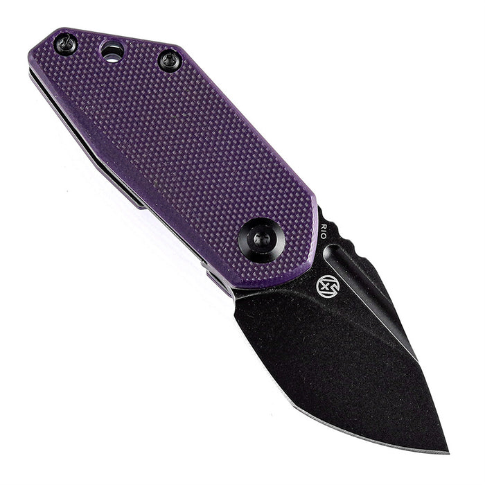 KANSEPT RIO Flipper Knife Purple G10 Handle (1.56'' M390 Blade)4T5 Design-K3044A5