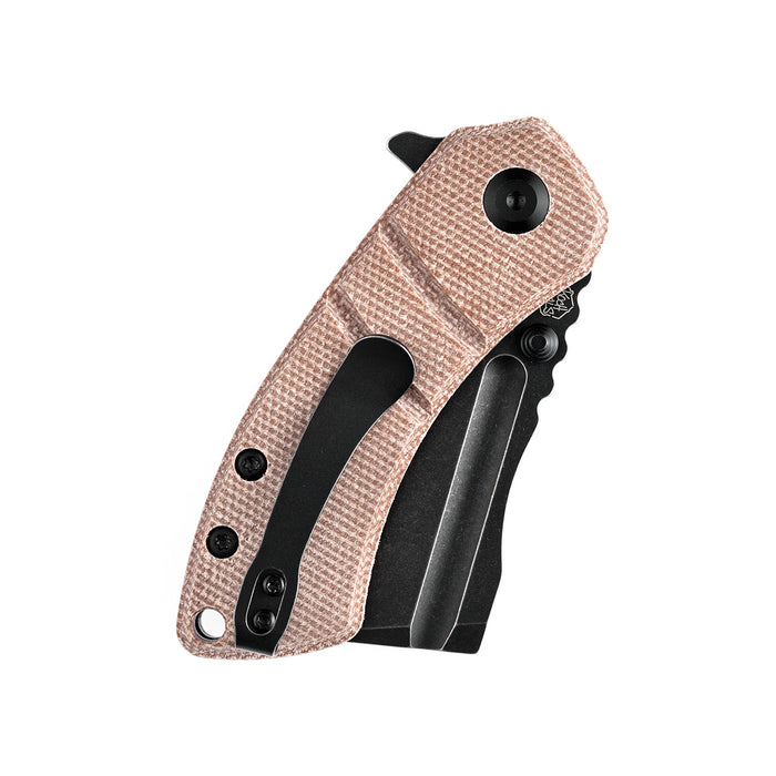 KANSEPT Korvid M Thumb Studs/Flipper Knife Brown Micarta Handle (2.45'‘ 154CM Blade ) Koch Tools Design-T2030A5