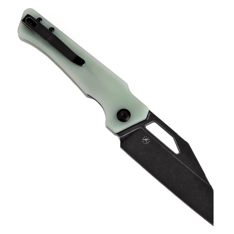 KANSEPT Egress T1033A6 Black Stonewashed 14C28N Jade G10 Handle with Nitch Designs Design