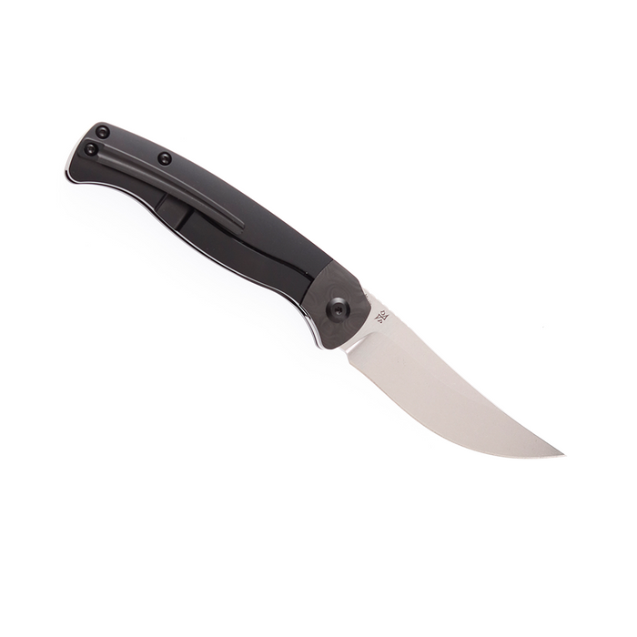 KANSEPT Mujir Front Flipper Knife Titanium with Carbon Fiber Inlay Handle (3.3''CPM-S35VN Blade) Dirk Pinkerton Design-K1014A3