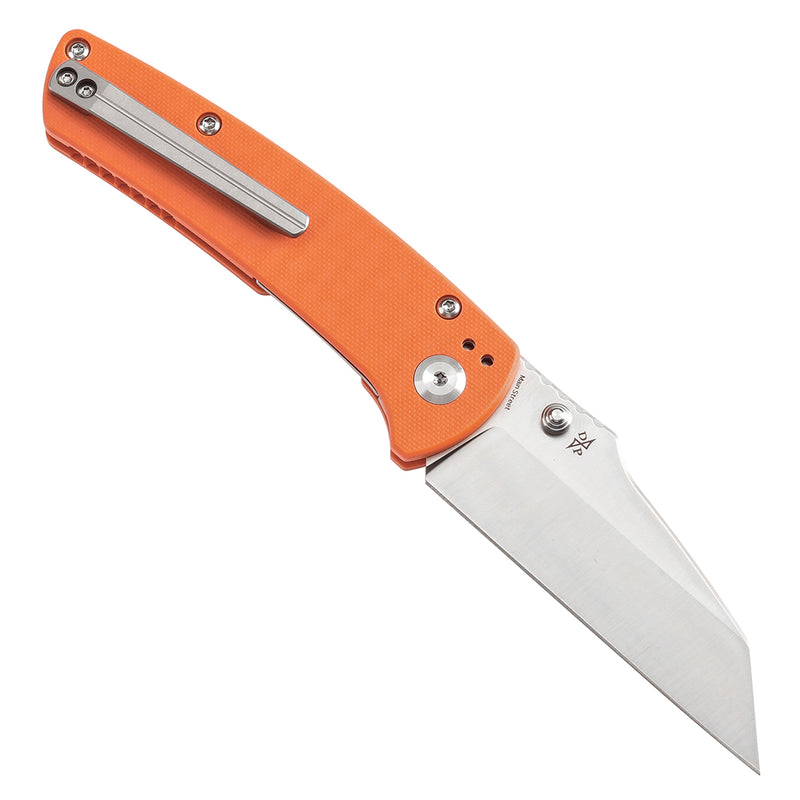 KANSEPT Main Street Thumb Stubs Orange G10 Handle (3.36'' 154CM Blade) Dirk Pinkerton Design-T1015E6