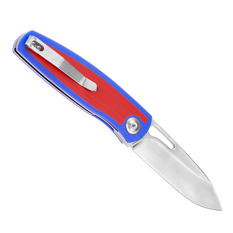KANSEPT Mato K1050A1 Satin CPM-S35VN Blade Blue and Red G10 Handle with Villella Knives Design