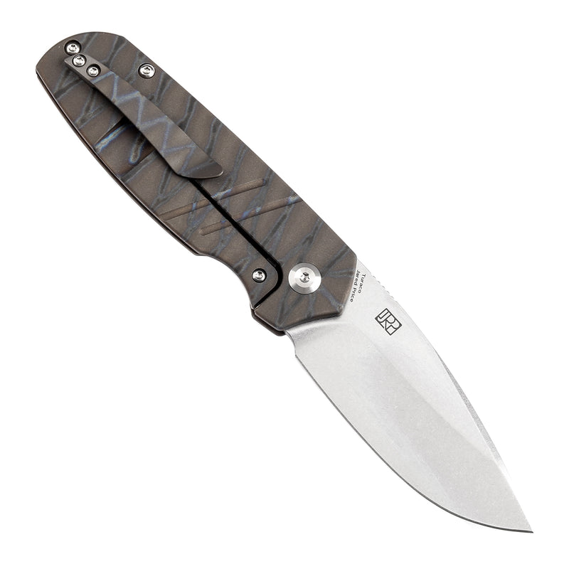 KANSEPT Turaco K2049A4 Stonewashed CPM-S35VN Blade Tiger Stripe Flamed Titanium Handle Jared Price Design