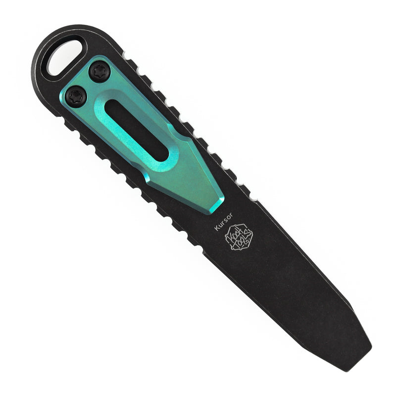Kansept EDC Kursor Blackwash Titanium+Green Anodized Titanium Inlay Designed by Koch Tools-G015C5