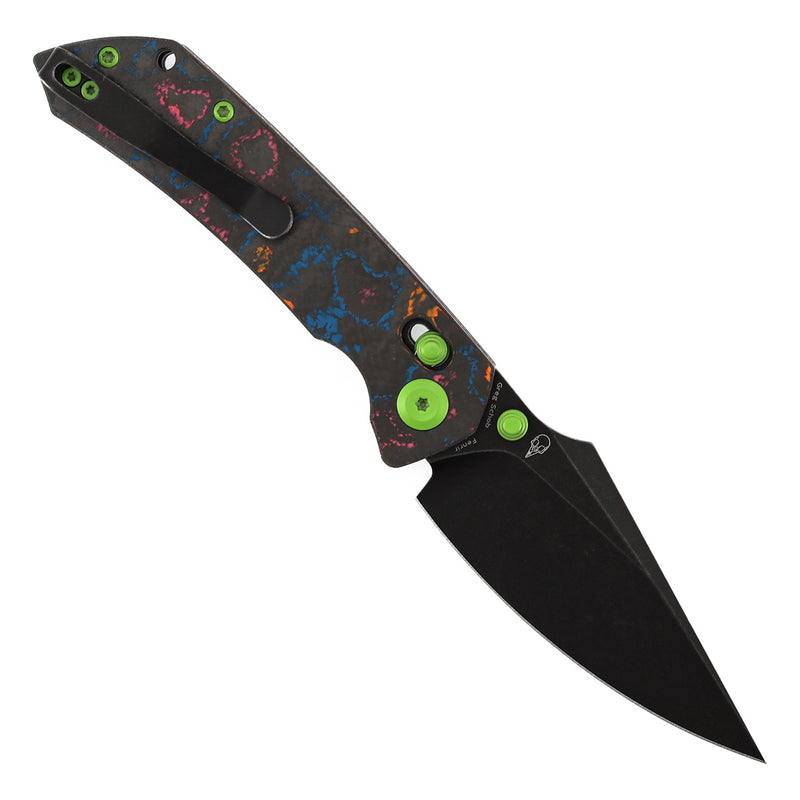 KANSEPT Fenrir Crossbar Lock Knife 80S Camo Carbon Fiber Handle (3.48'' CPM S35VN Blade) Greg Schob Design - K1034V4