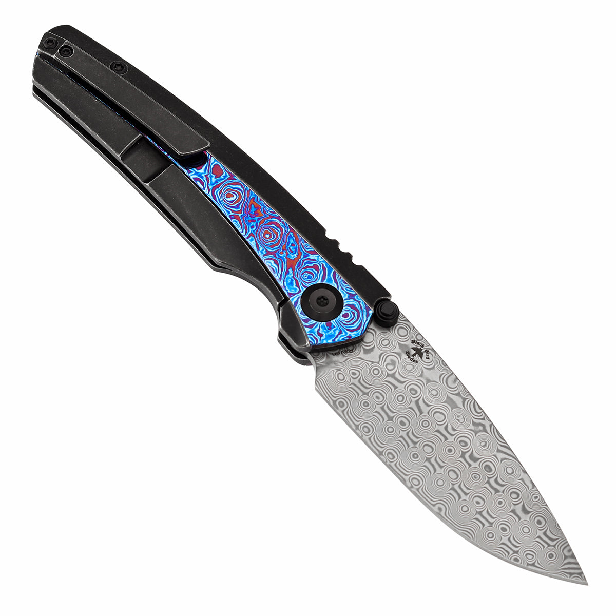 KANSEPT Thumb Stub Raven Blackwash Titanium wtih Timascus Handle (3.13 ...