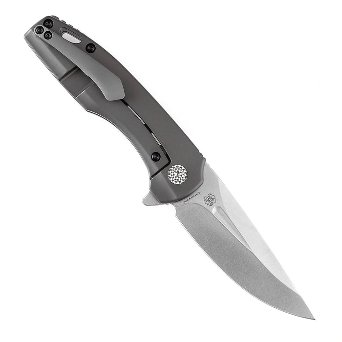 KANSEPT Cassowary Flipper Knife Grey Anodized Titanium Handle (2.9'' CPM-S35VN Blade) Koch Tools -K2065A2