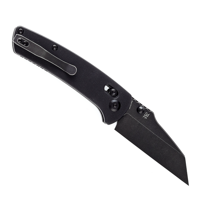 KANSEPT Main Street Thumb Studs/Crossbar Lock Knife Black G10 Handle (3.36''154CM Blade) Dirk Pinkerton Design-T1015V1